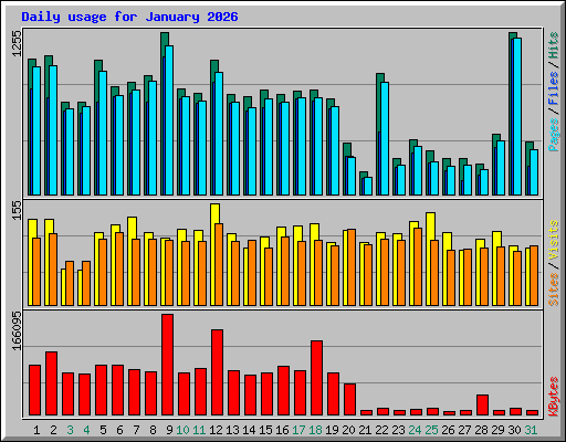 Daily usage for January 2026